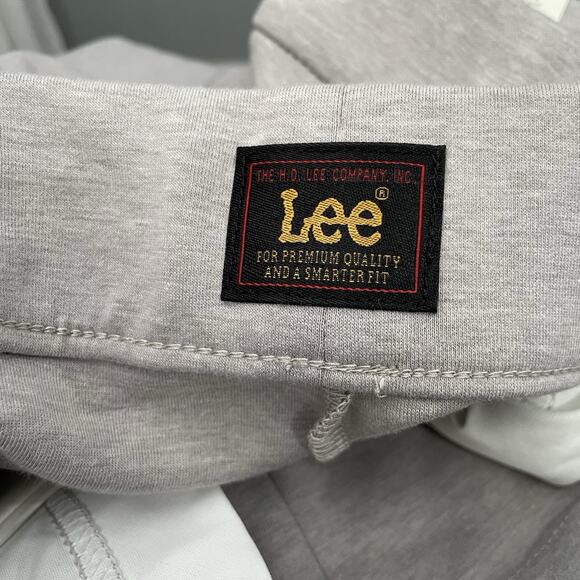 LEE Soft Knit Pants Size 14 Gray High Rise Wide Leg Pull On Lagenlook Comfort - Picture 9 of 15